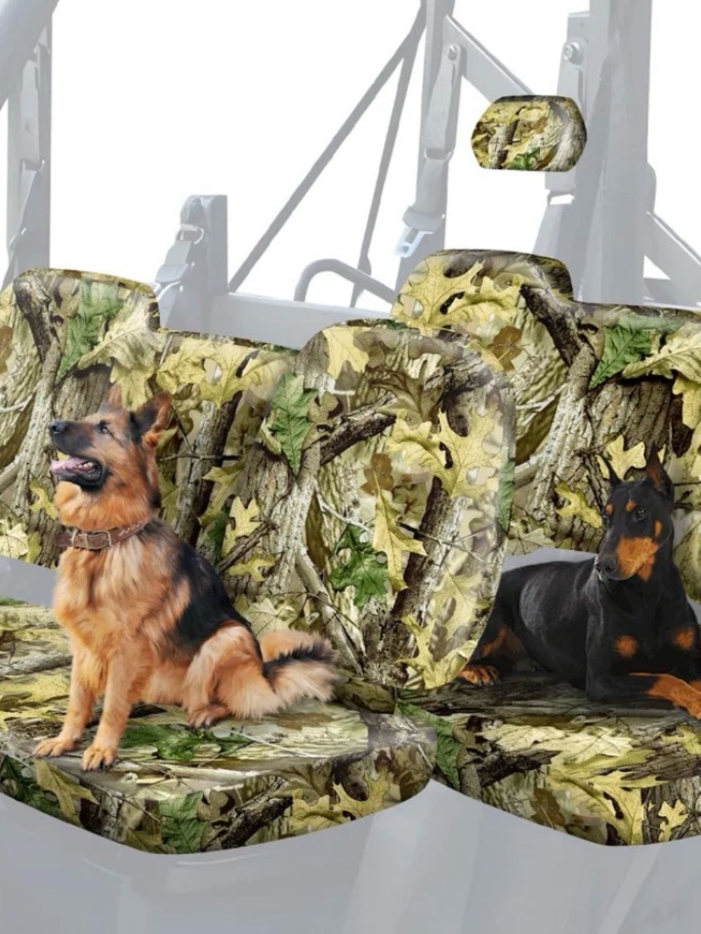 *UTV* Camo Leaf Print Seat Covers with multiple pieces- CAMO- 9 pk Waterproof